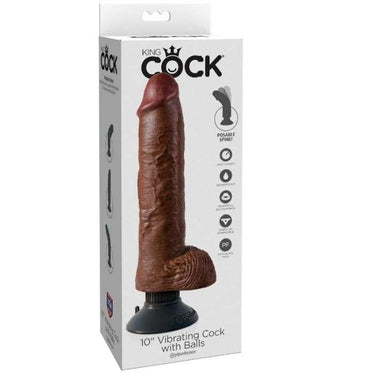 Dildo Vibrante King Cock Realistico con Ventosa e Vibrazione Potente